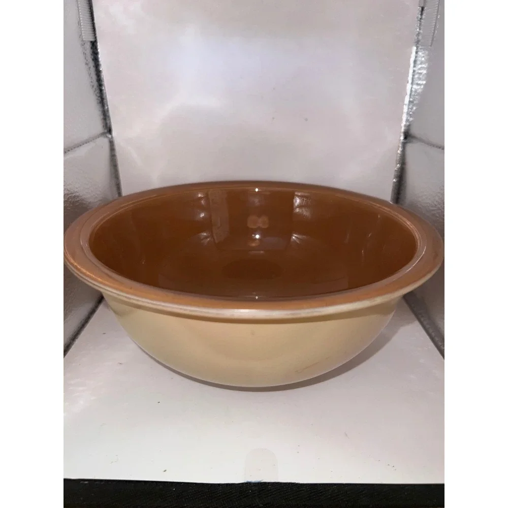 Pyrex Fireside Mixing Bowl 8.5 Inch Tan Beige Amber Glass 402 Vintage‎ 1.5 Qt